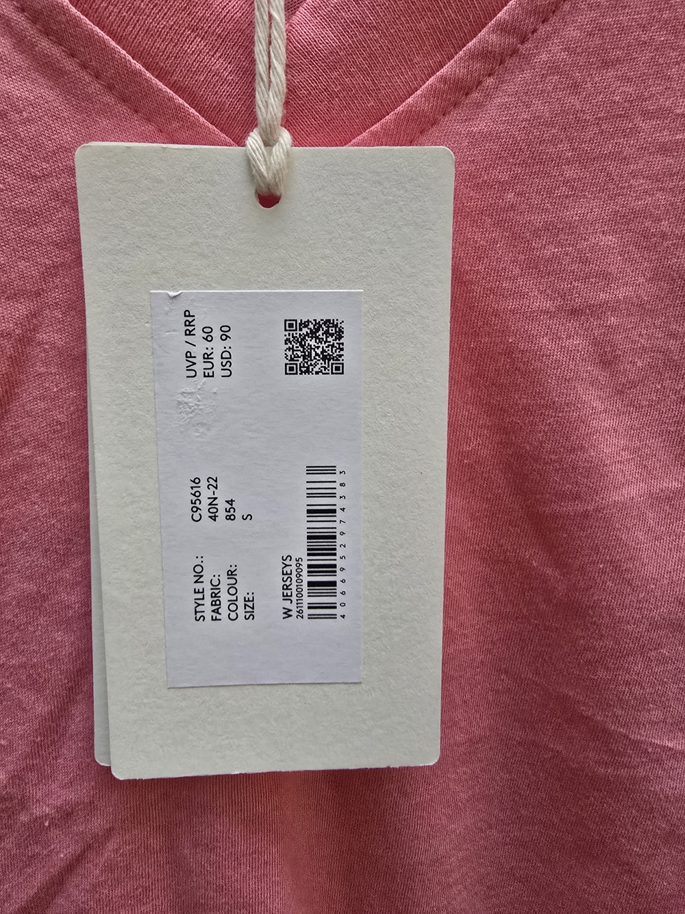 Closed Pink V-Neck Short Sleeve Tee - Picture 3 of 4